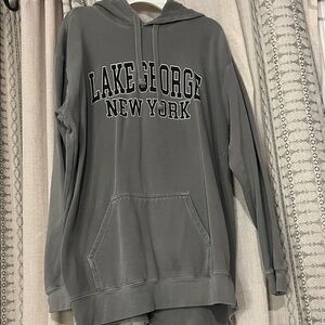 Gray Lake George New York Hoodie